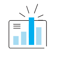 Illustration of a laptop screen displaying a glowing bar chart, representing e-learning progress tracking and analytics.